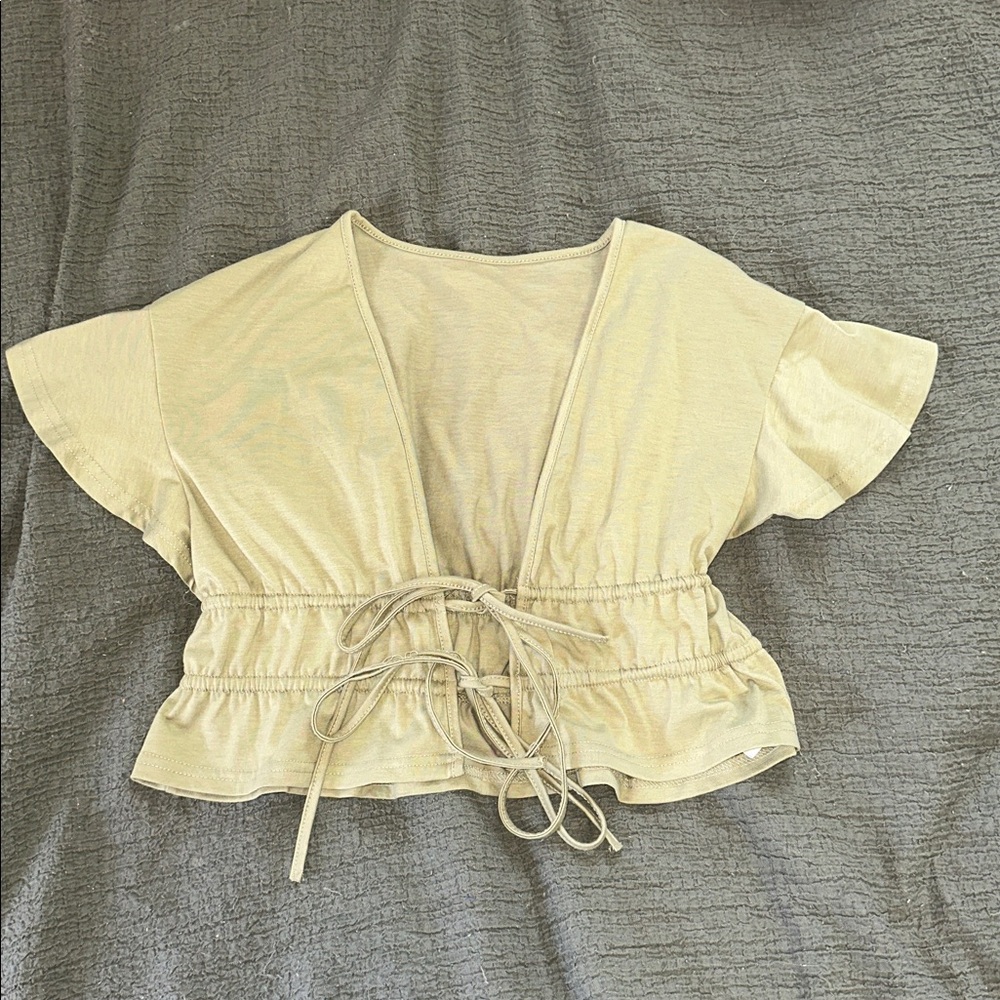 SHEIN Olive Green Crop Top
